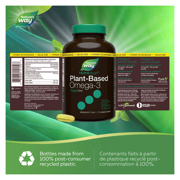 NutraVege Omega-3 Plant (Mint Flavour) Label
