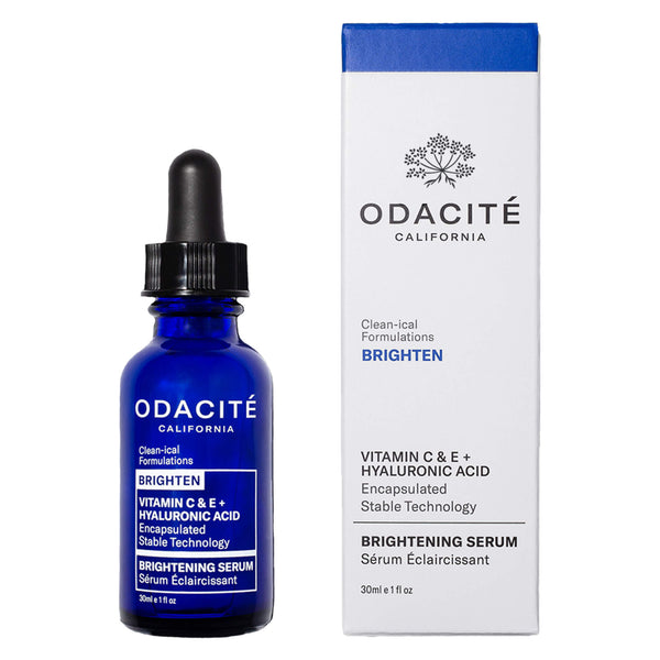 Box and Bottle of Odacite Vitamin C&E + HyaluronicAcid BrighteningSerum 30ml
