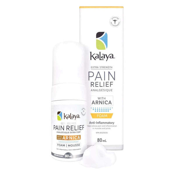 Bottle & Box of Kalaya Pain Relief Foam Extra Strength 80ml 