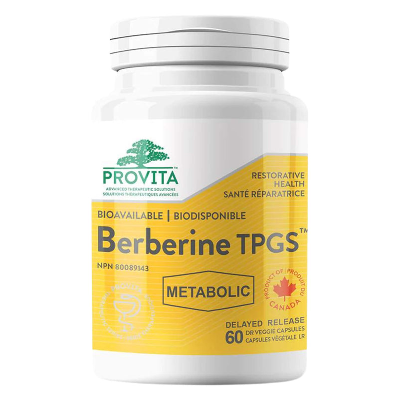 Bottle of Provita Berberine TPGS 60 Delayed Release Veggie Capsules