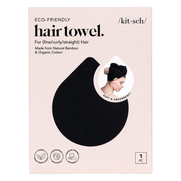Package of Kitsch Hair Towel Eco Black