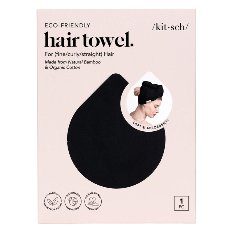 Package of Kitsch Hair Towel Eco Black