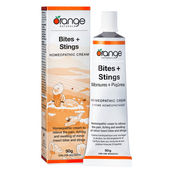 Box & Tube of Orange Naturals Bites + Stings Cream 50g
