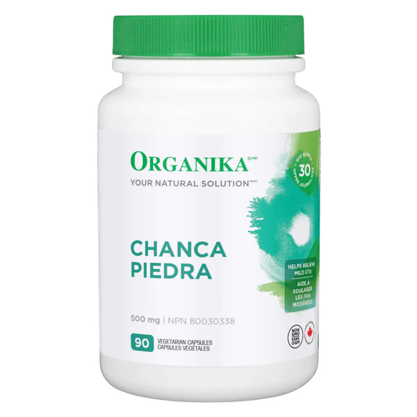 Bottle of Organika Chanca Piedra 500mg 90 Vegetarian Capsules
