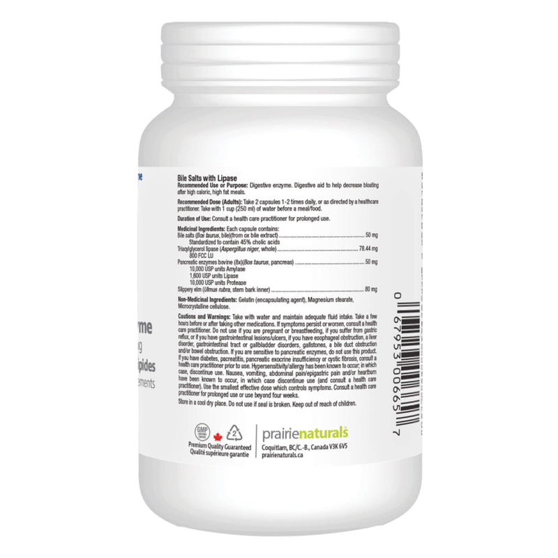 Prairie Naturals Bile Force Bottle Back
