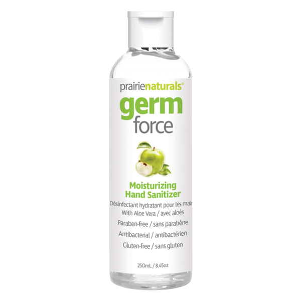 Bottle of Prairie Naturals Germ-Force Moisturizing Paraben-Free Hand Sanitizer 250ml
