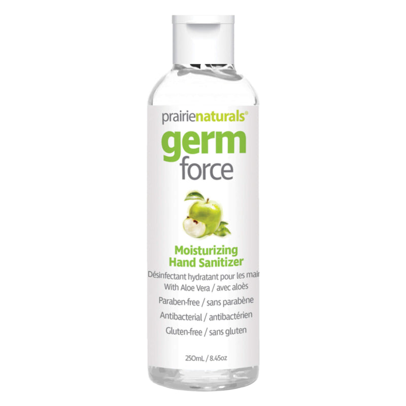 Bottle of Prairie Naturals Germ-Force Moisturizing Paraben-Free Hand Sanitizer 250ml
