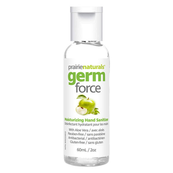 Bottle of Prairie Naturals Germ-Force Moisturizing Paraben-Free Hand Sanitizer 60ml
