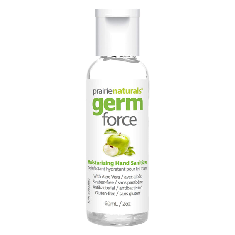 Bottle of Prairie Naturals Germ-Force Moisturizing Paraben-Free Hand Sanitizer 60ml
