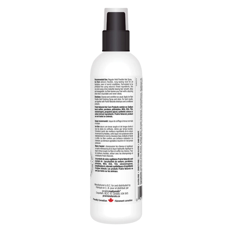 Prairie Naturals Ice Rain Flexible Hairspray Bottle Back
