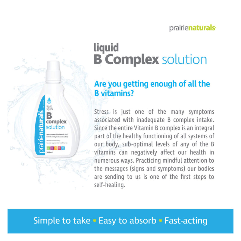 Prairie Naturals Liquid B Complex Solution Information
