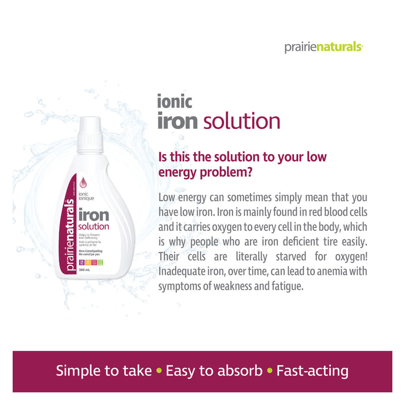 Prairie Naturals Liquid Ionic Iron Solution Information
