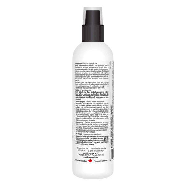 Prairie Naturals Mountain Mist Conditioning Spray Bottle Back
