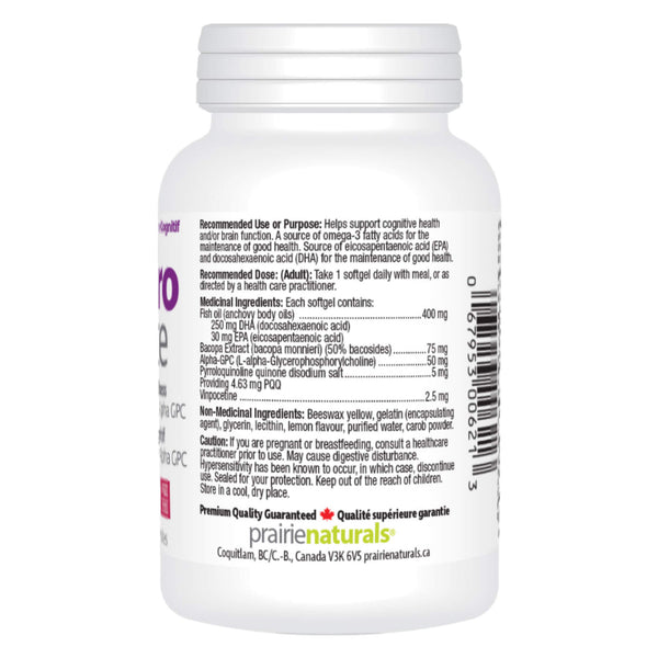 Prairie Naturals Neuro Force Bottle Back
