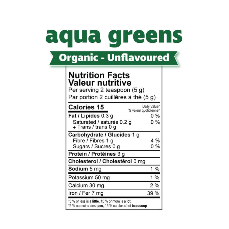 Prairie Naturals Organic Aqua Greens Powder Information
