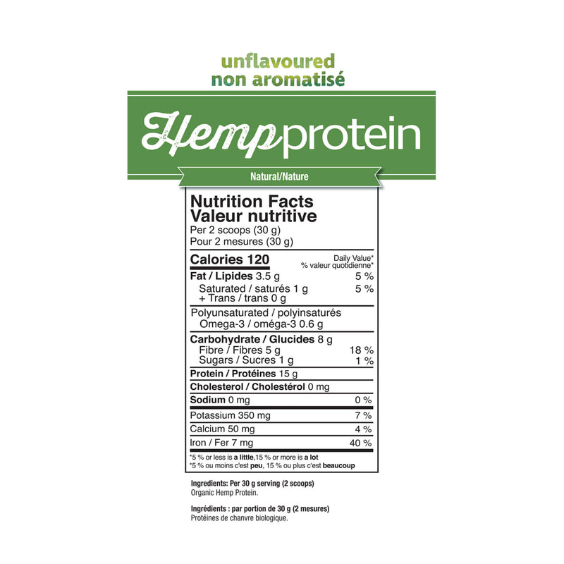 Prairie Naturals Organic Hemp Protein Natural Unflavoured Information
