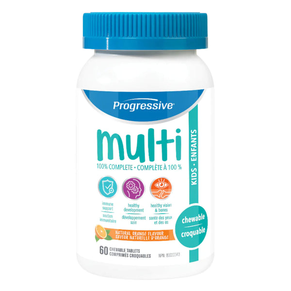 Bottle of Progressive Multivitamin for Kids - Natural Orange Flavour - 60 Chewable Tablets
