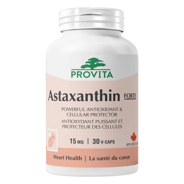 Bottle of Provita Astaxanthin Forte 30 V-Caps

