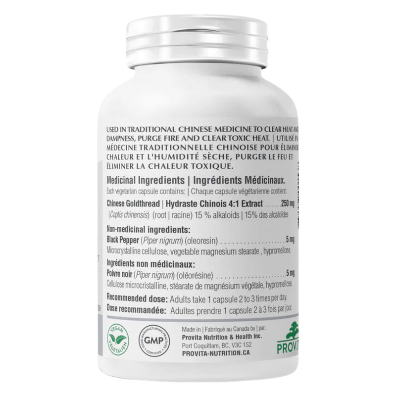 Bottle Back of Provita Goldenseal Coptis™ C1000 
