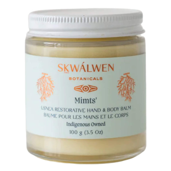 Bottle of SKWÁLWEN BOTANICALS Mimts' Usnea Restorative Hand & Body Balm 100g / 3.5 oz
