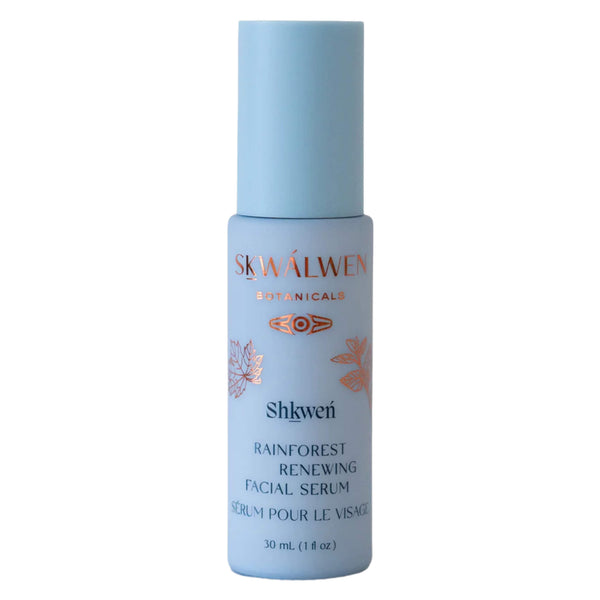 Bottle of SKWÁLWEN BOTANICALS Shkweń Rainforest Renewing Facial Serum 30 ml / 1 fl.oz
