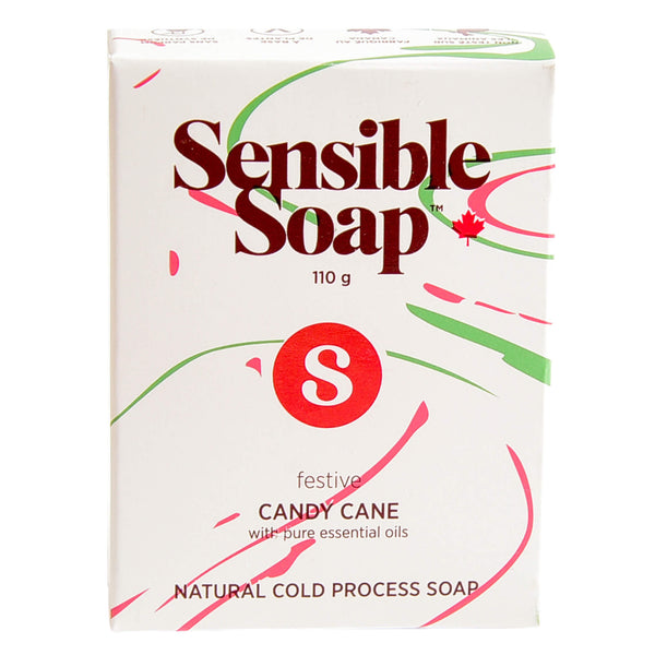 Box of Sensible Co. Candy Cane Bar Soap 110g
