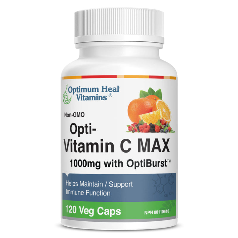 Bottle of Opti-Vitamin C MAX with OptiBurst 120 Veg Caps
