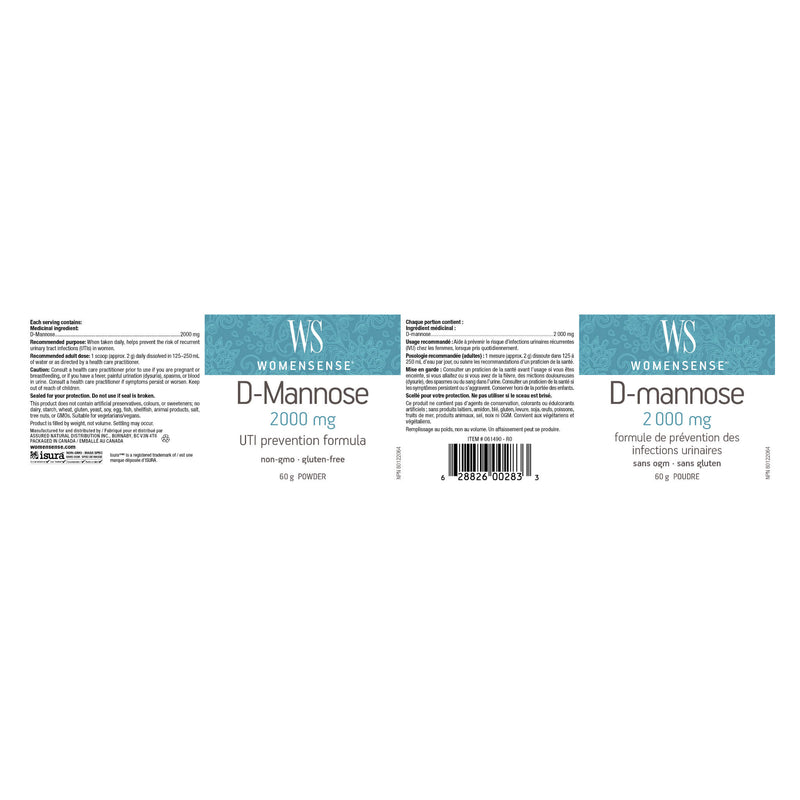 WomenSense PCOD-Mannose 2000mg Label
