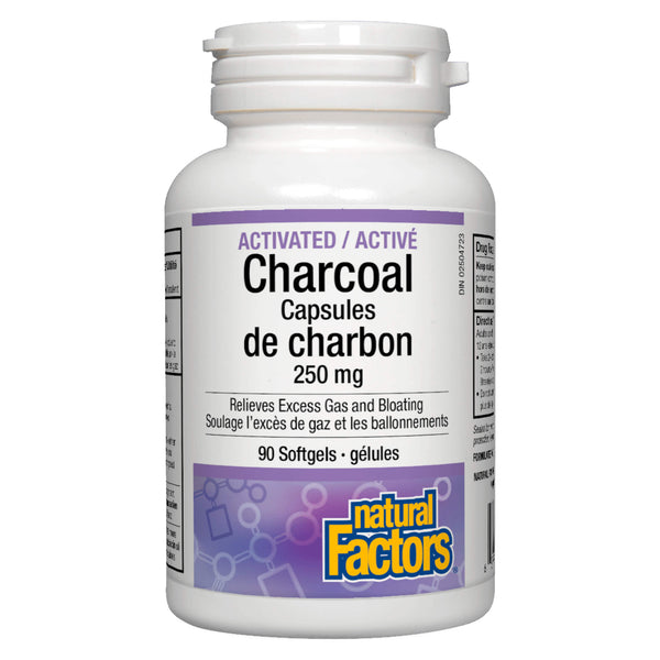 Natural Factors Activated Charcoal 250 mg | Optimum Health Vitamins, Canada