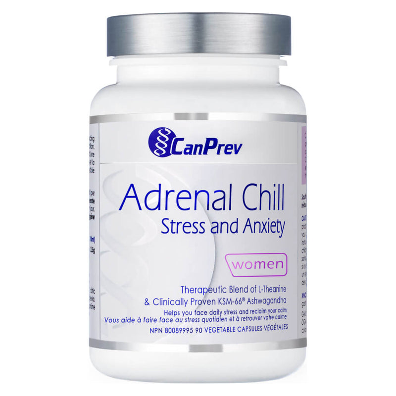Bottle of CanPrev Adrenal Chill 90 Vegetable Capsules