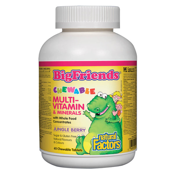 Bottle of Big Friends® Chewable Multivitamin (Jungle Berry Flavour) 60 Chewable Tablets