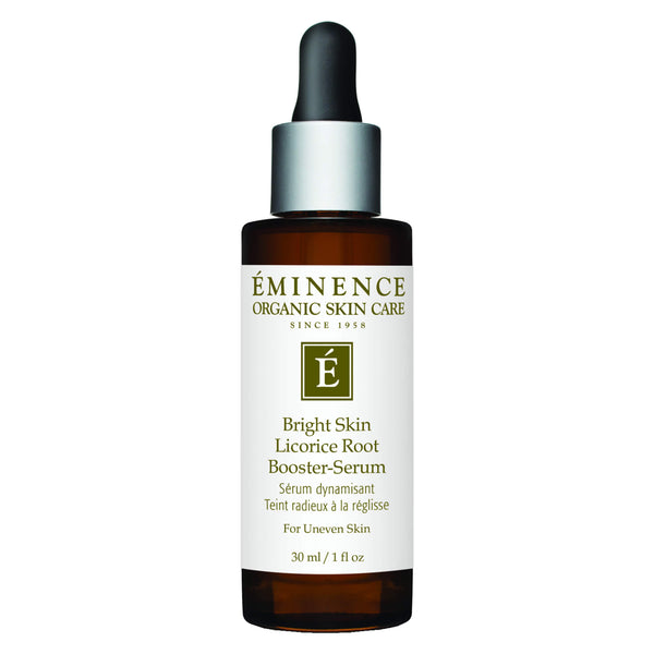 Dropper Bottle of Eminence Bright Skin Licorice Root Booster-Serum 30 Milliliters