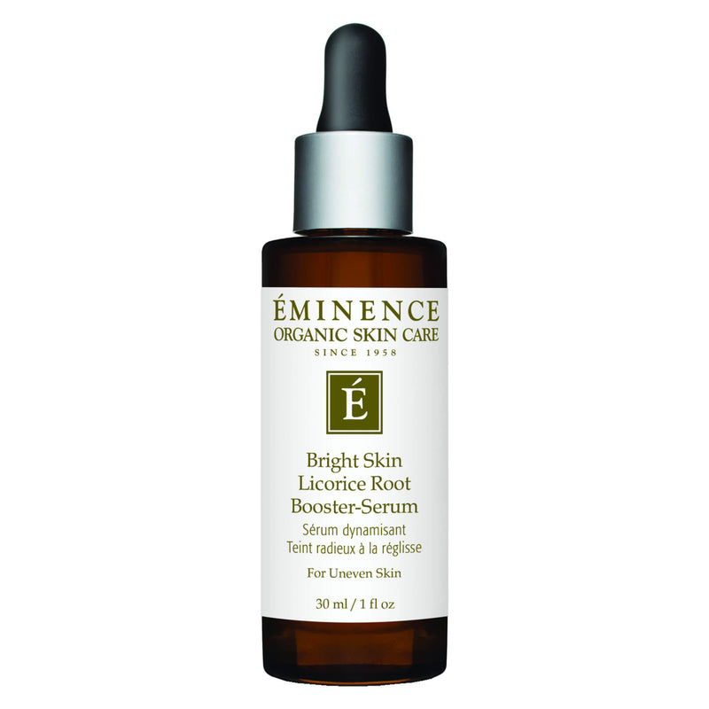 Dropper Bottle of Eminence Bright Skin Licorice Root Booster-Serum 30 Milliliters