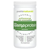 Container of Prairie Naturals Organic Hemp Protein Natural  Unflavoured 400 Grams