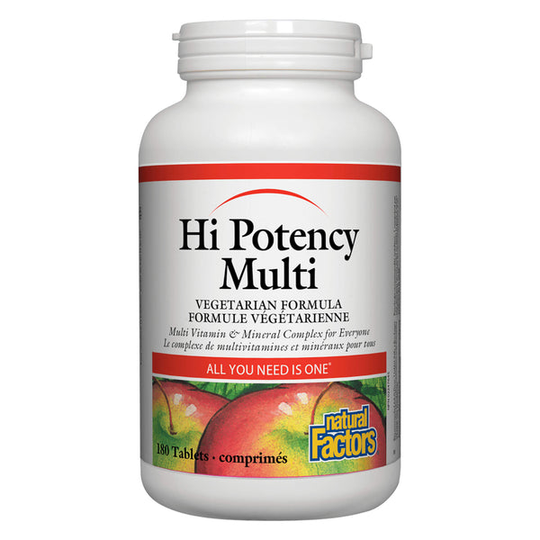Bottle of Natural Factors Hi Potency Multi 180 Tablets