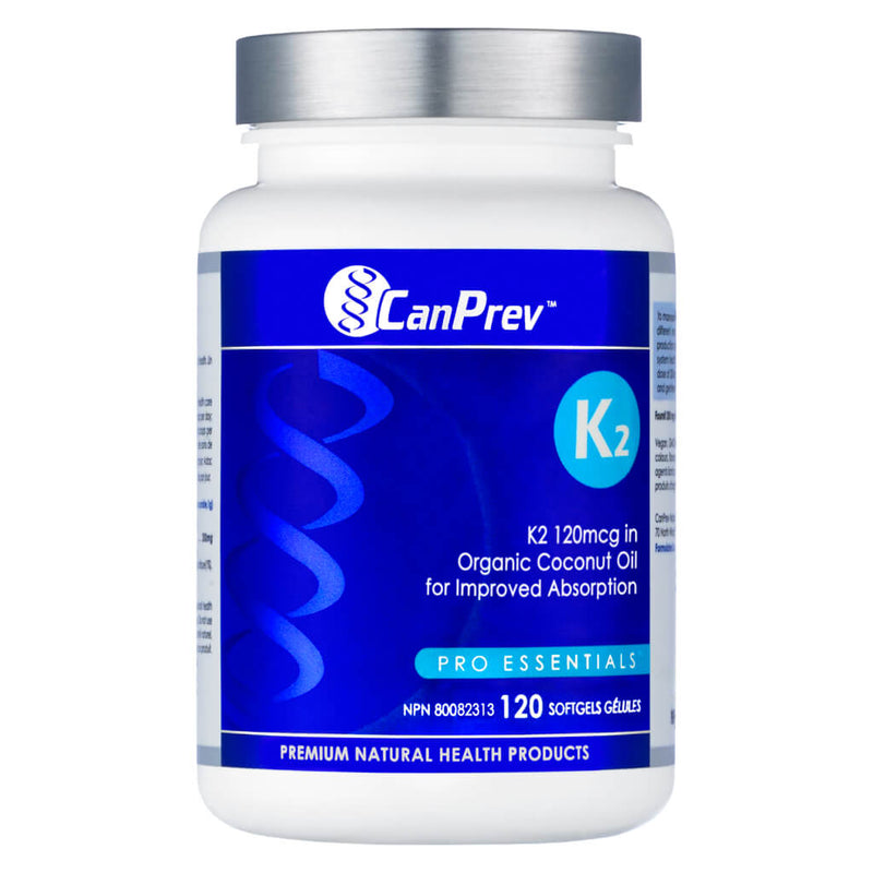 Bottle of CanPrev K2 120 Softgels
