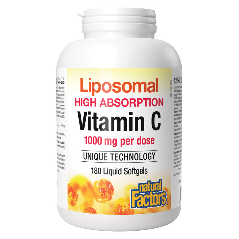 NaturalFactors LiposomalHighAbsorptionVitaminC 1000mg 180LiquidSoftgels