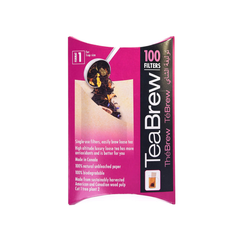 TeaBrew - Paper Filters, Format 1 (1 Cup Size), 100 Filters | Kolya Naturals, Canada