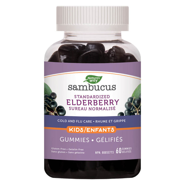 Bottle of Nature's Way Sambucus Kids Gummies 60 Chewables