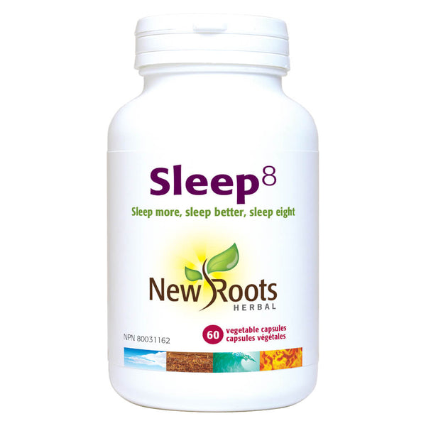 Bottle of New Roots Sleep 8 60 Vegetable Capsules
