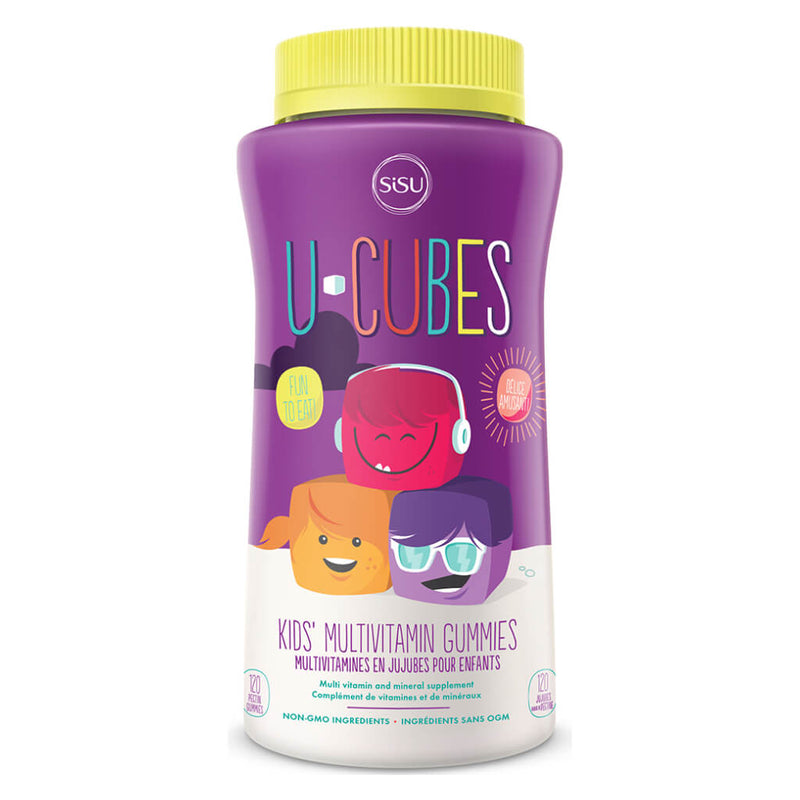 Bottle of U-Cubes Multivitamin Cherry, Grape & Orange 120 Chewables