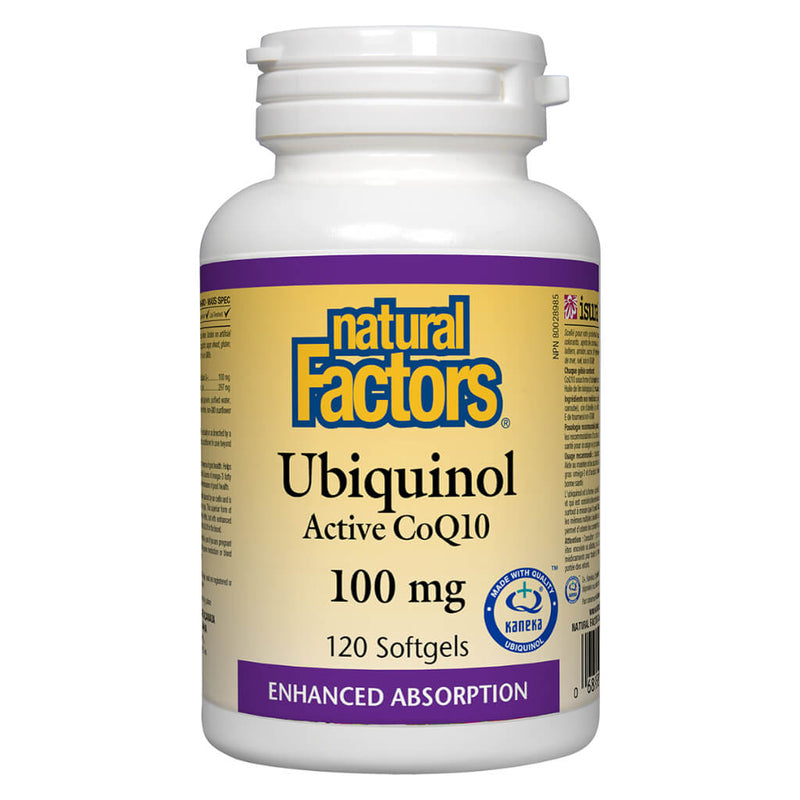 Bottle of Ubiquinol Active CoQ10 100 mg 120 Softgels